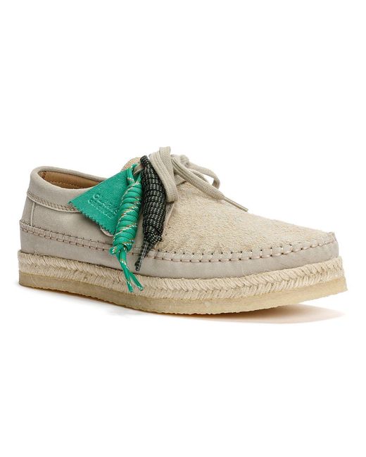 Pompeii3 White X Clarks Originals Weaver Suede Ice Shoes for men