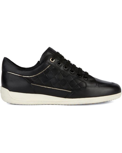 Geox D Myria Faux Leather Women's Black Trainers