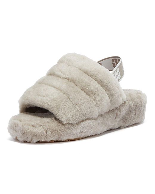 ugg fluff yeah grey slippers