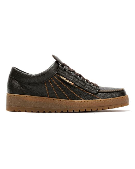 Mephisto Black Oregon 1351 Leather Dark Shoes for men