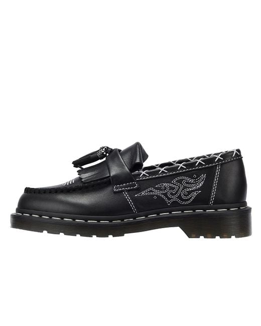 Dr. Martens Black Adrian Gothic Wanama Leather Loafer