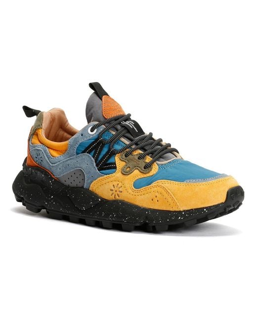 Flower Mountain Blue Yamano 3 Papaya Trainers