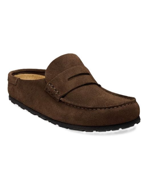 Birkenstock Brown Naples Suede Carafe Regular Clogs