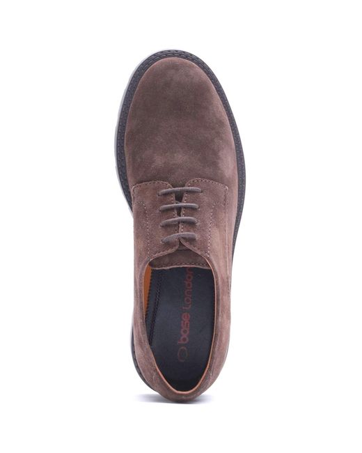 Base London Brown Vector Leather Lace-Up Shoes for men
