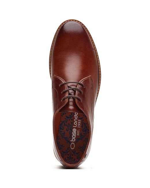 Base London Brown Strand Lace Up Leather Burnt Lace-Up Shoes for men