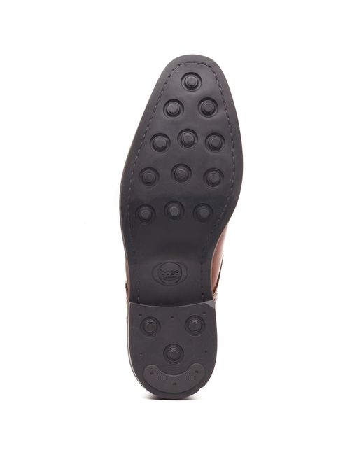 Base London Brown Henley Monk Leather Burnt Double Monk Shoes for men