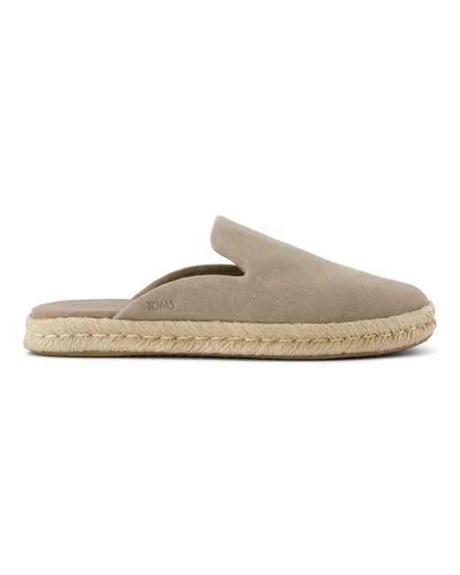 TOMS Gray Santiago Mule Leather Dune Mules