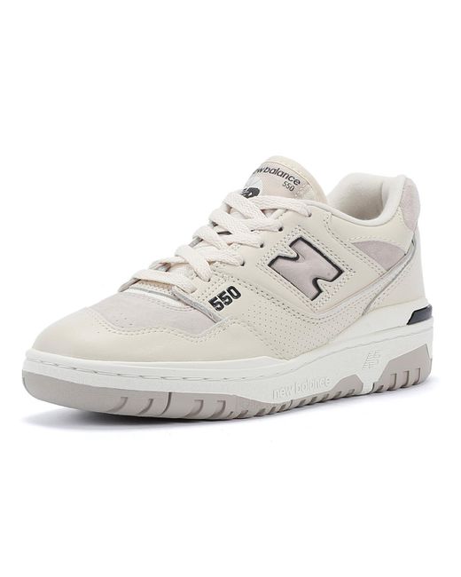 New Balance White 550 Linen Trainers
