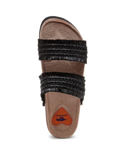 Rocket Dog Black Aruba Raffia Textile Sandals