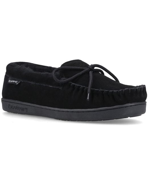 BEARPAW Black Moc Ii Suede Slippers for men