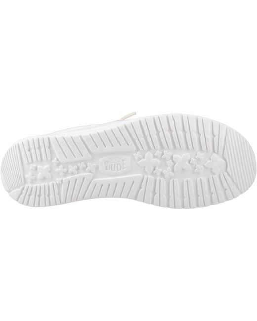 HeyDude White Wally Resort Synthetic Blend /Multi Moccasins Shoes for men