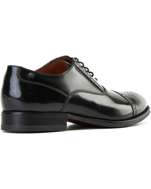 Base London Black Franklin Leather Oxford Shoes for men