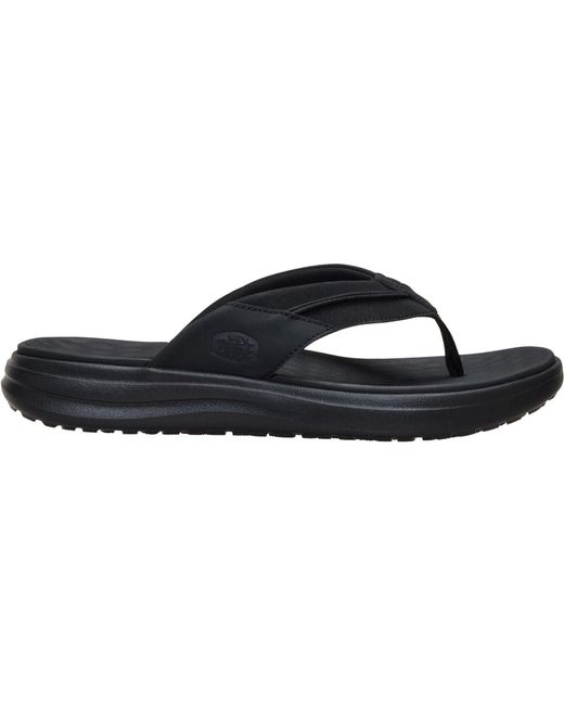 HeyDude Black Finn Flip Polyurethane Sandals for men