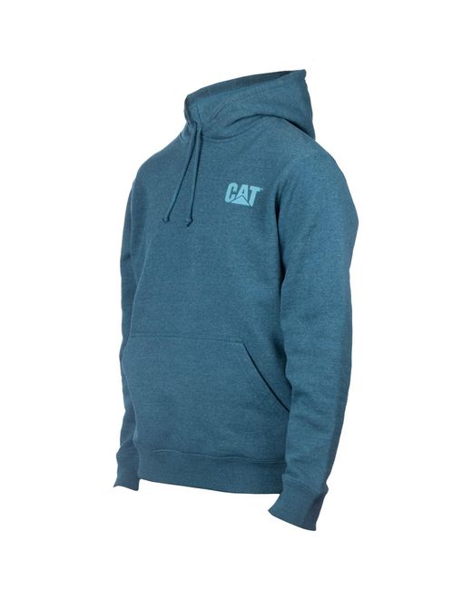 Caterpillar Blue Trademark Banner Cotton Hooded Sweatshirt for men