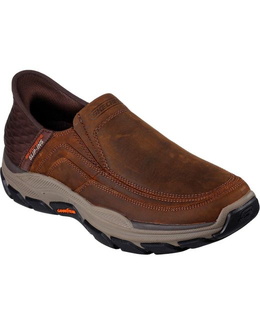 Skechers Respected Elgin Leren Mocassins in het Brown