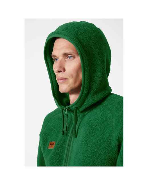 Helly Hansen Green Heritage Pile Hoodie Fleece Jacket for men
