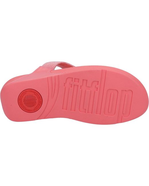 Fitflop Pink Lulu Shimmerlux Polyester Rosy Coral Sandals