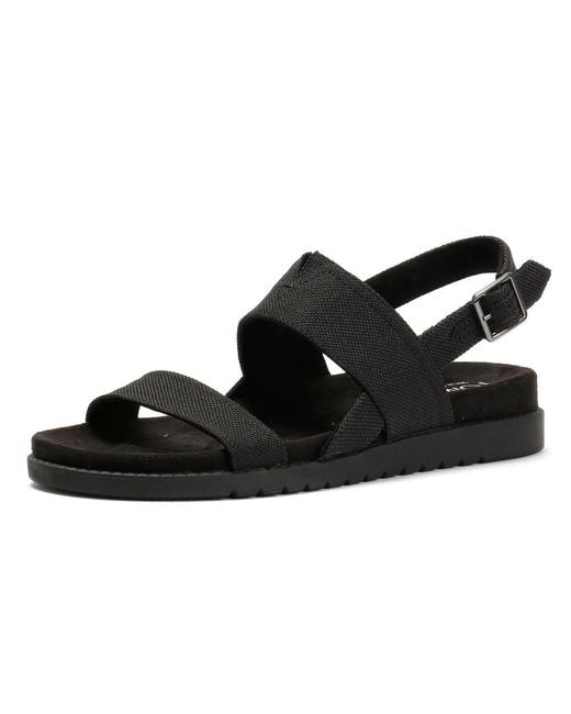 TOMS Black Marin Slingback Canvas Sandals