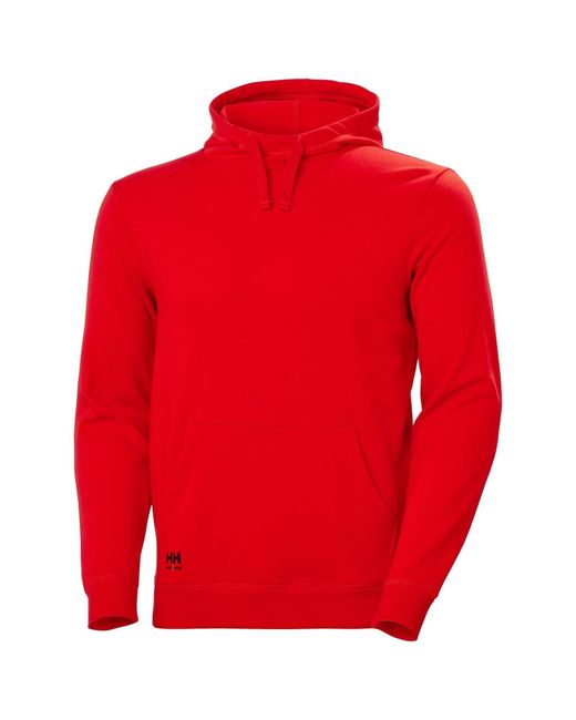 Helly Hansen Red Manchester Cotton Hooded Sweatshirt for men