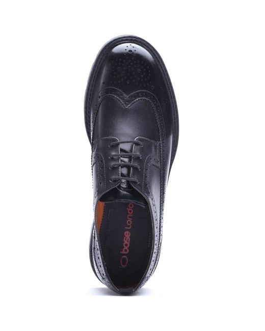 Base London Blue Phase Leather Waxy Brogues Shoes for men