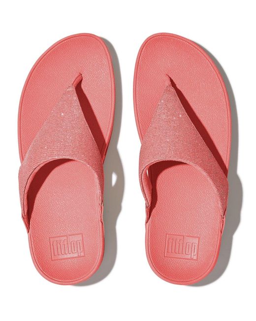 Fitflop Pink Lulu Shimmerlux Polyester Rosy Coral Sandals