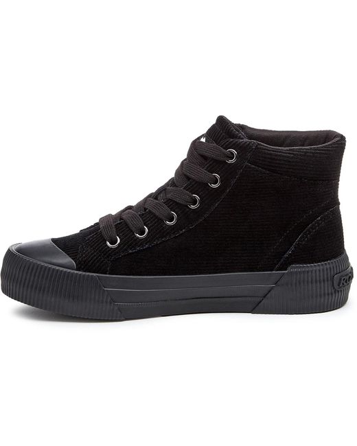 Rocket Dog Black Cheery Hi Corduroy Trainers