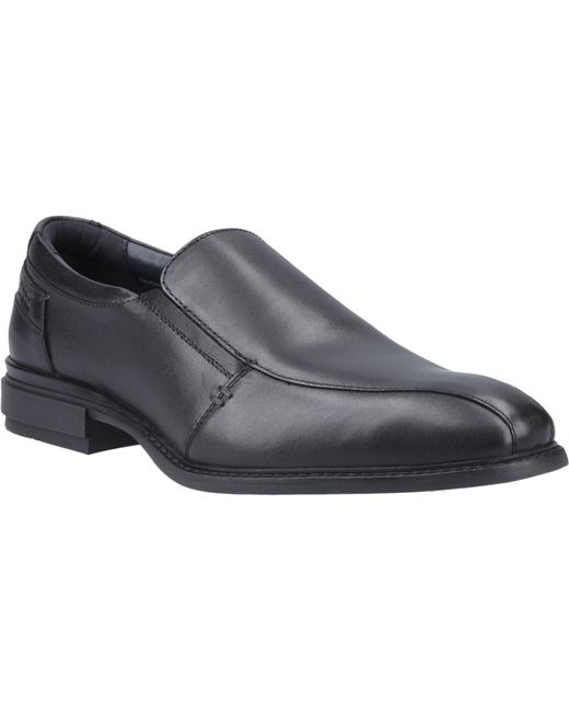 Pod Black Spear Leather Slip-On Shoes for men