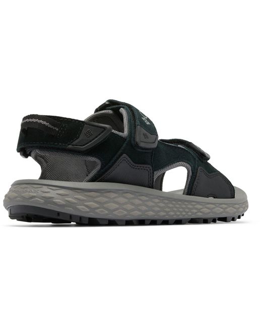Columbia Black Konos Hiker 3-Strap Polyester Sandals for men