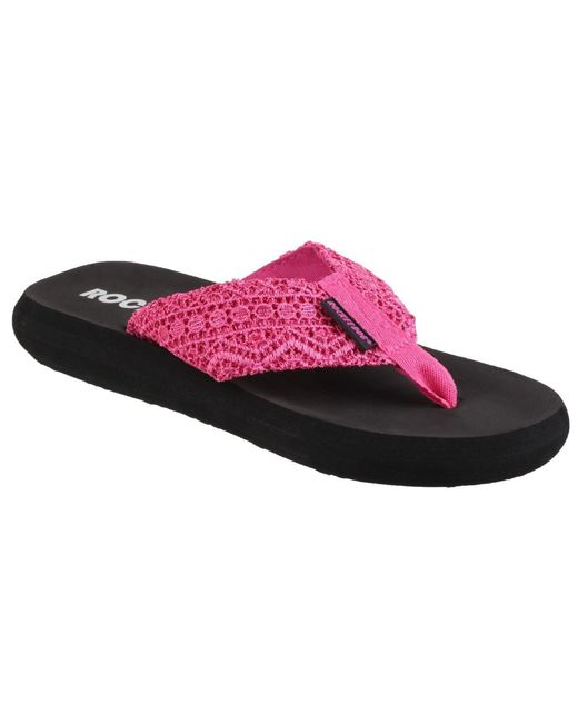 Rocket Dog Pink Spotlight Lima Fabric Flip Flops