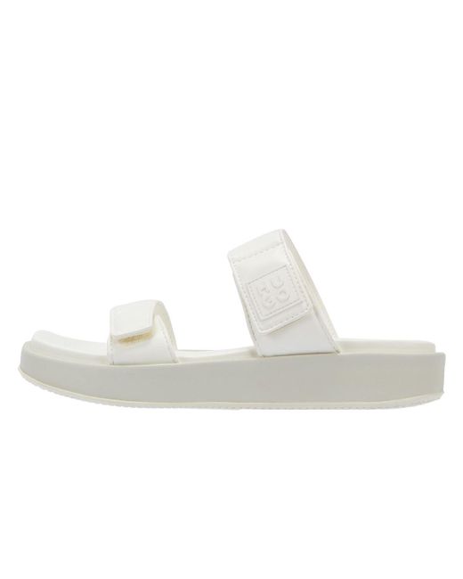 HUGO White Emma Women's Cream Slides