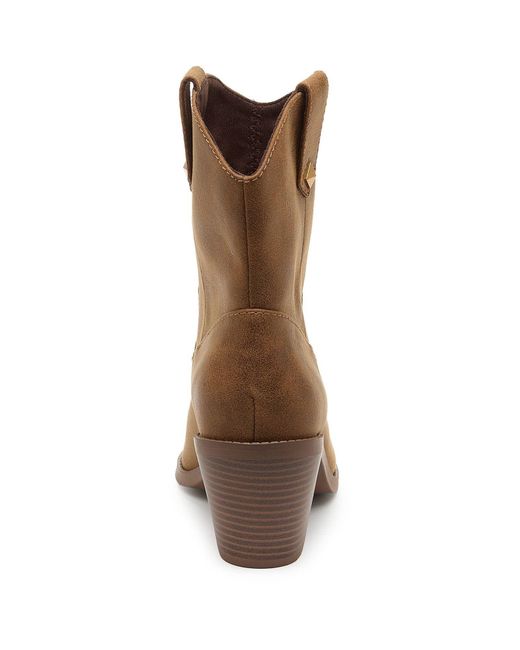 Rocket Dog Brown Feather Synthetic Walnut Heeled Ankle Boots