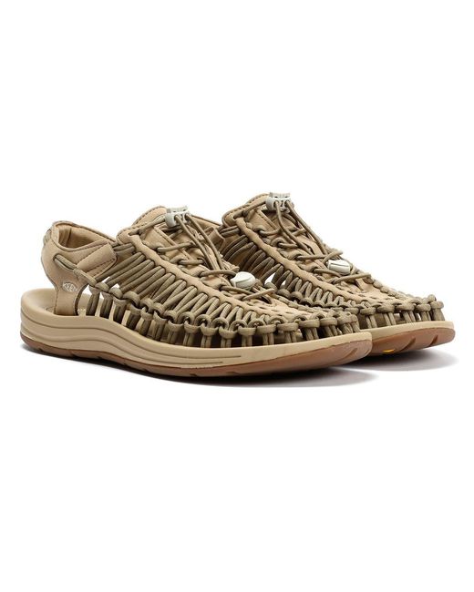 Keen Brown Uneek Timberwolf/Plaza Taupe Sandals for men