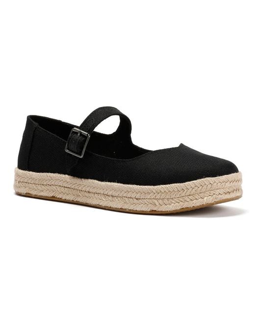 TOMS Black Carolina Mary Jane Textile Espadrilles