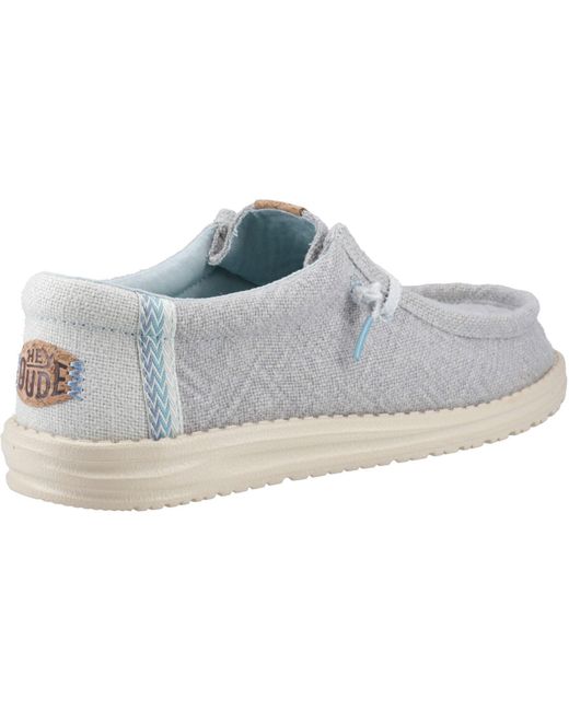 HeyDude Gray Wally Jute Jute Cloud/Dawn Moccasins Shoes for men
