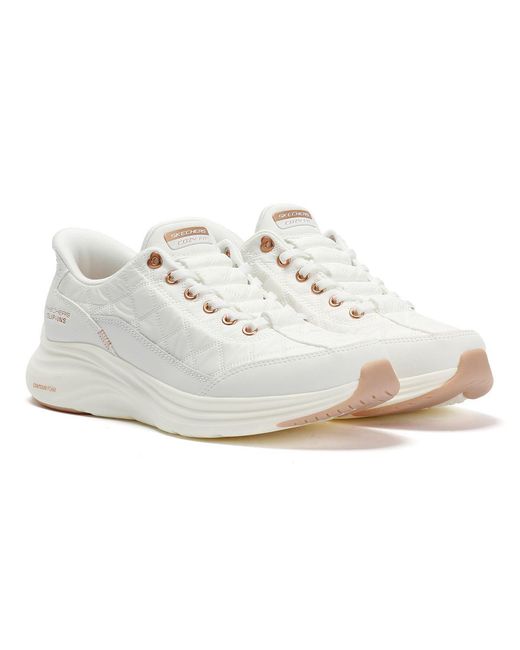 Skechers White Slip-Ins Contour Foam Cozy Fit Trainers