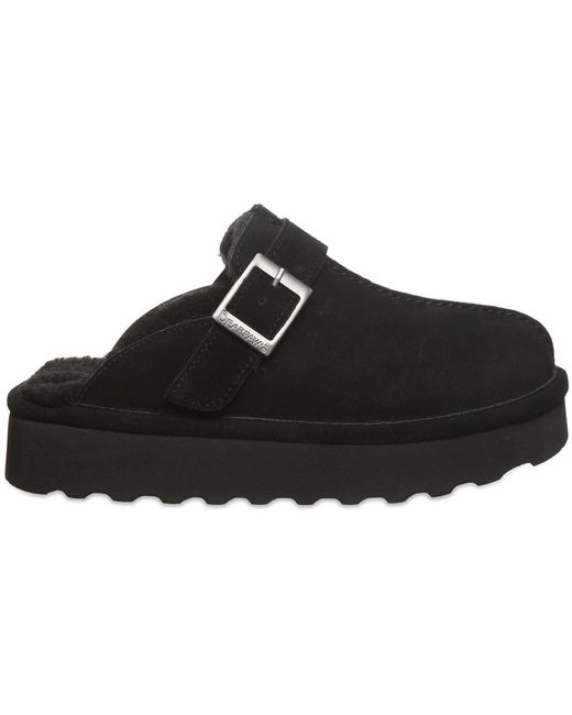 BEARPAW Black Moxie Suede Slippers