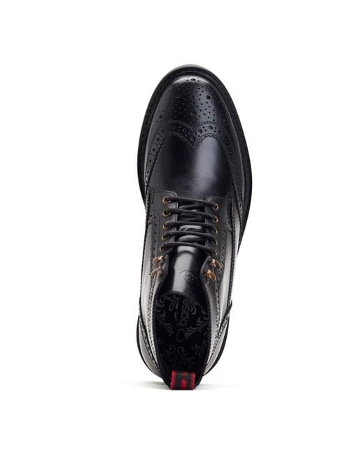 Base London Black Dealer Leather Ankle Boots for men