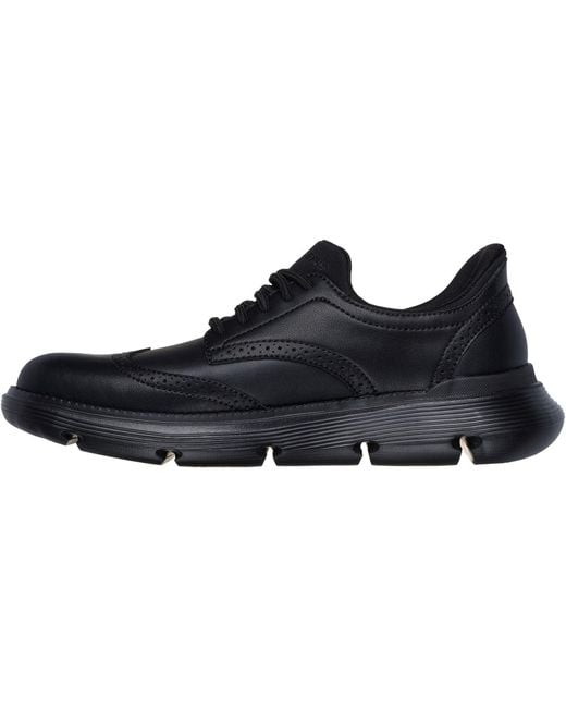 Skechers Garza Sully Schwarze Herren Schnürschuhe Aus Leder in Blue für Herren