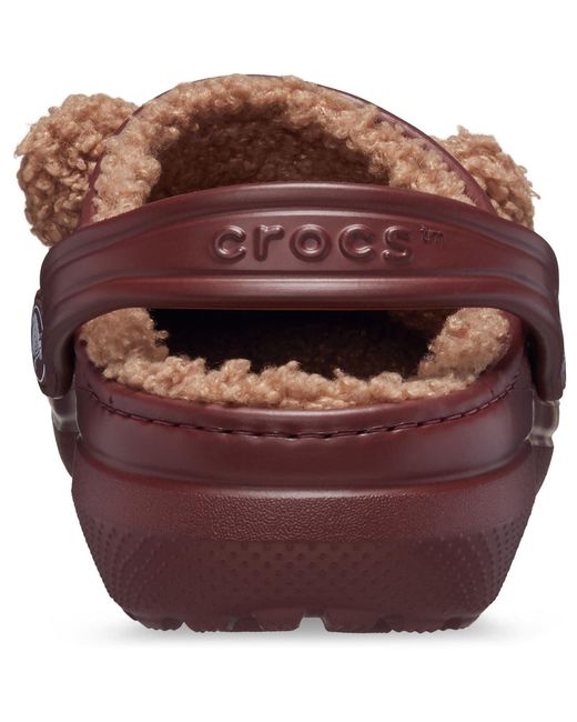 CROCSTM Brown Classic Lined Fun Lab Synthetic Bear Clogs
