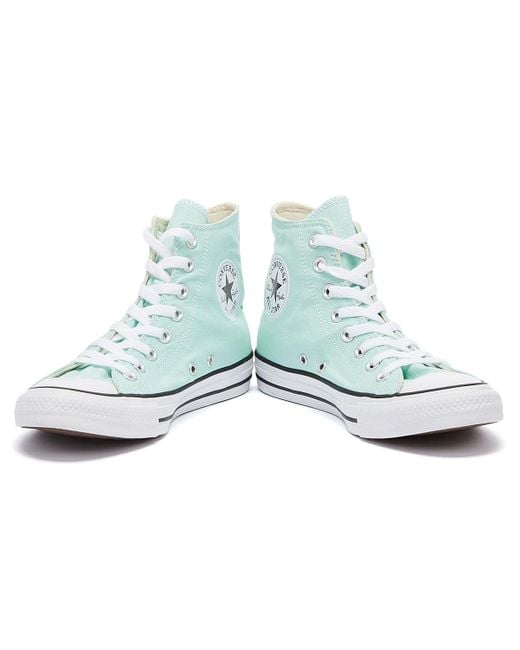 Converse All Star Hi Womens Ocean Mint Trainers in Green Lyst UK