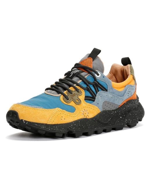 Flower Mountain Blue Yamano 3 Papaya Trainers