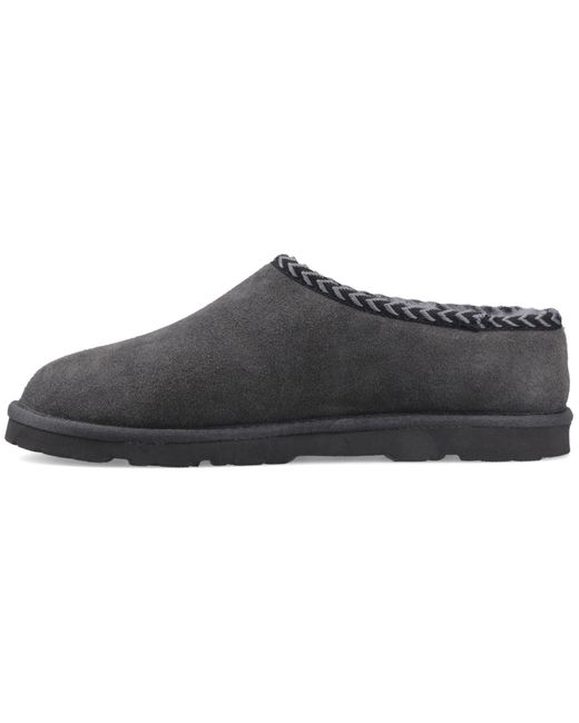 BEARPAW Gray Beau Suede Dark Slippers for men
