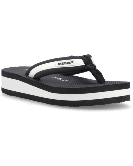 Rocket Dog Blue Monica Nylon Pu Textile /Off Flip Flops