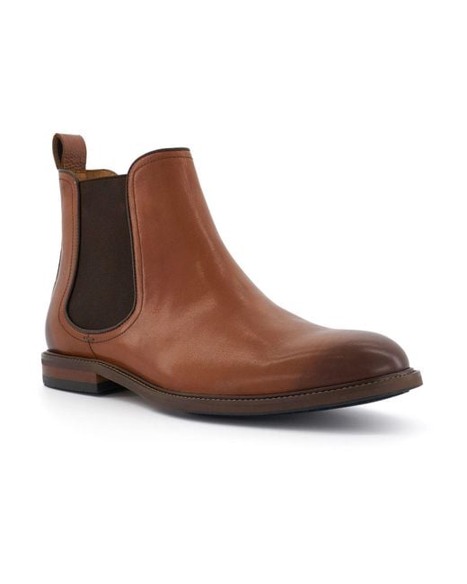 Dune Brown Characteristic Leather Boots for men