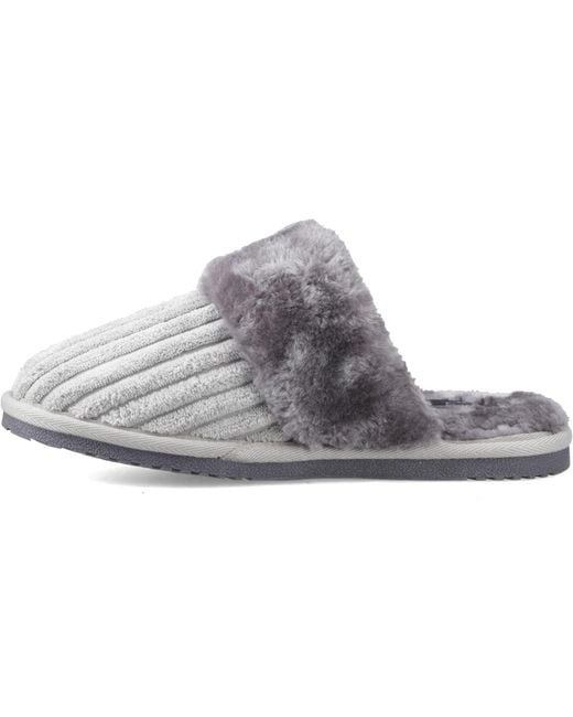 Hush Puppies Gray Arianna Cord Polyester Slippers