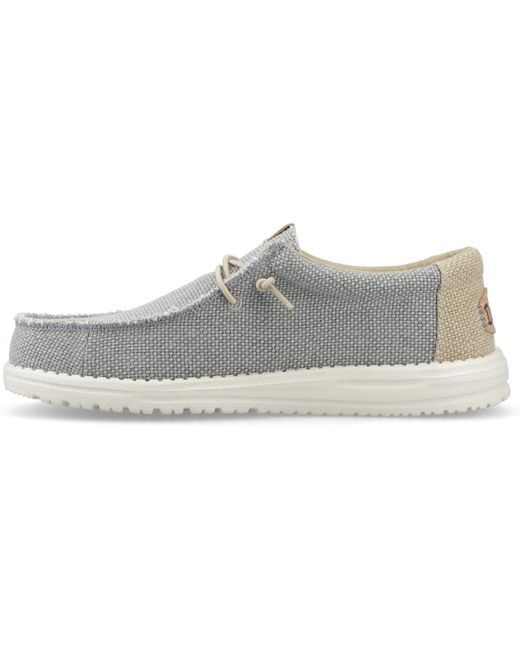 HeyDude Gray Wally Braided Polyester Flannel/ Moccasins Shoes for men
