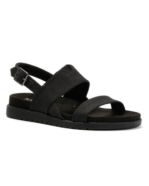 TOMS Black Marin Slingback Canvas Sandals