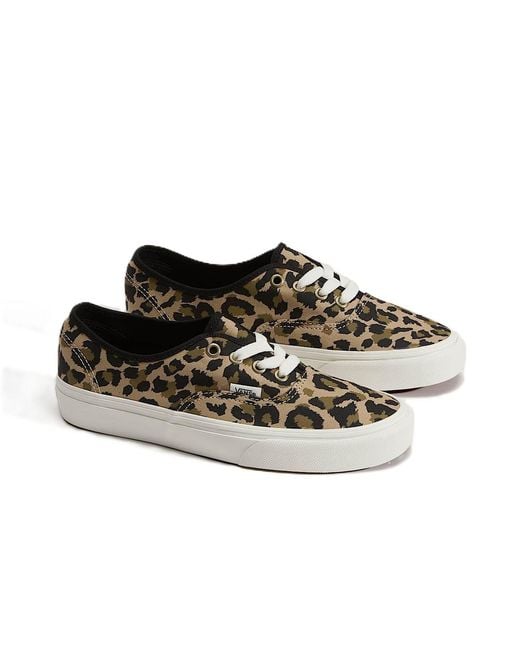 Vans White Authentic Canvas Leopard/Insense Trainers