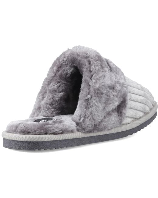 Hush Puppies Gray Arianna Cord Polyester Slippers
