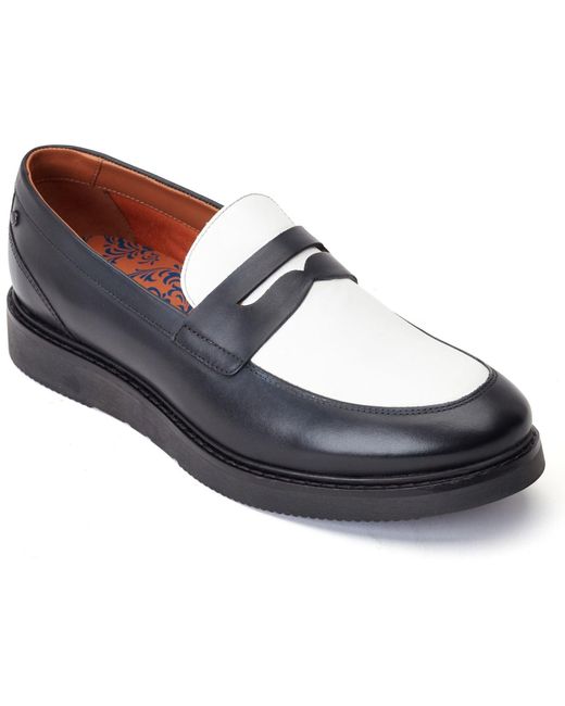 Base London Blue Sid Leather Loafers for men